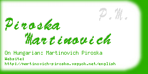 piroska martinovich business card